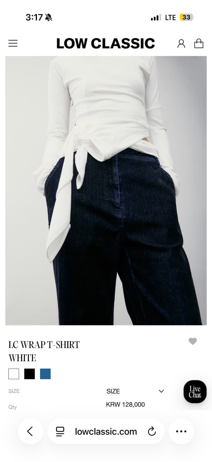 Low Classic lc wrap t-shirt white 상품이미지3