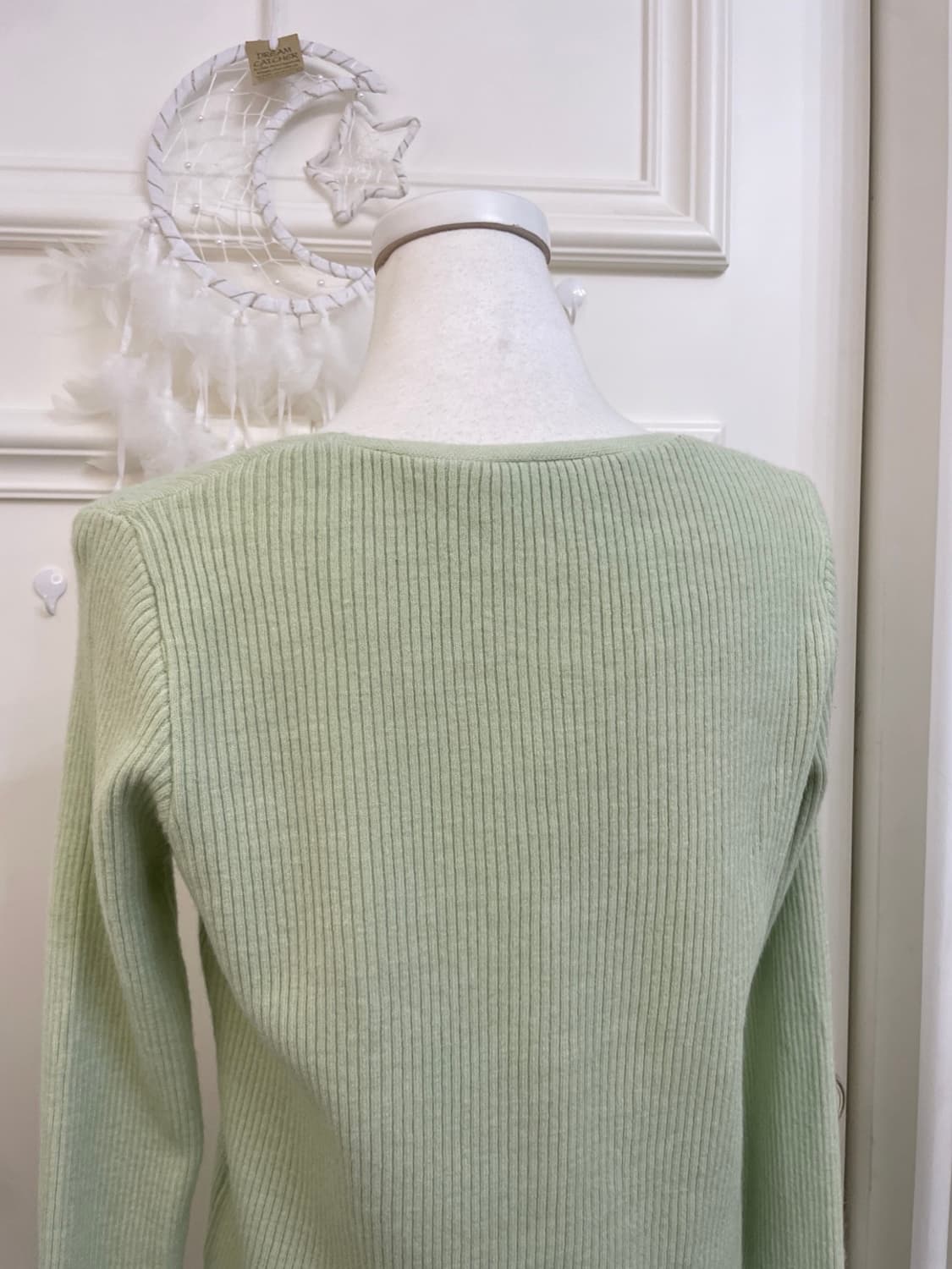 white green pearl button basic cardigan 상품이미지6