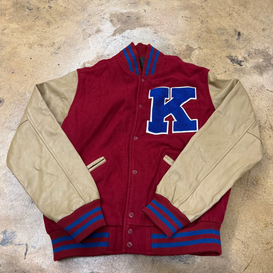 [정품/L] maverick 레드 K 로고 레더 야구 점퍼 b18 상품이미지2