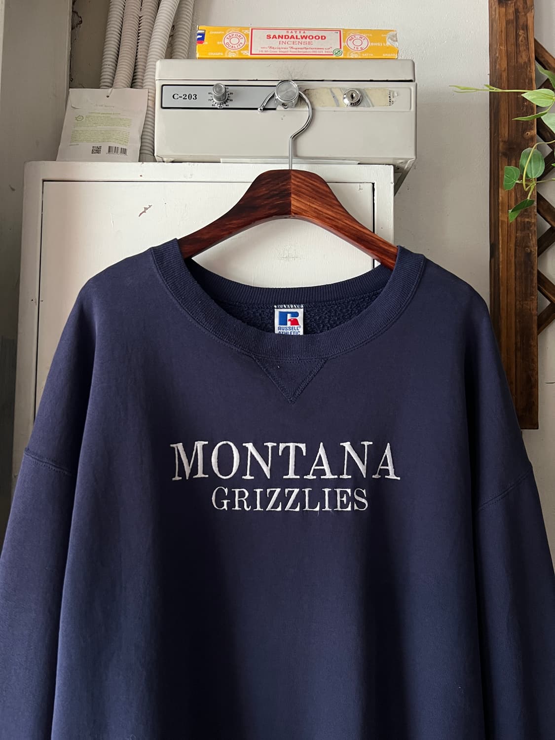[2XL]90's 러셀 Made in USA 네이비 스웻셔츠 상품이미지2