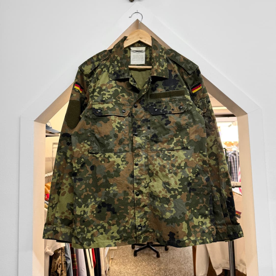 빈티지 독일군 플랙탄 카모 셔츠 자켓 (L)   상품이미지2