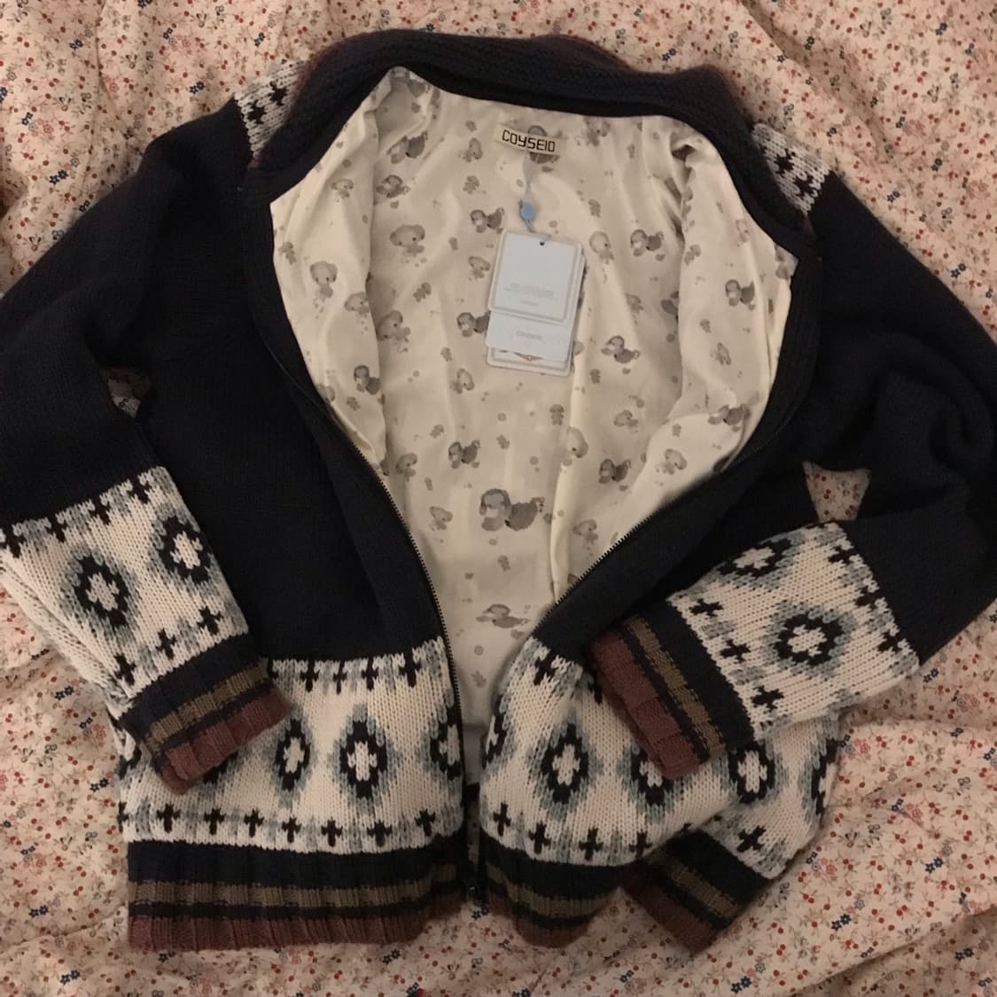 코이세이오 코위찬 니트 자켓 네이비 상품이미지3