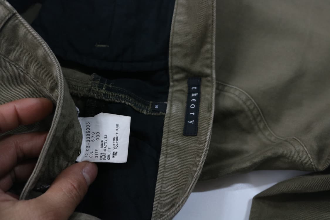 Theory 띠어리 빈티지 카키 바이크 패널 코튼 팬츠 (30) 상품이미지10