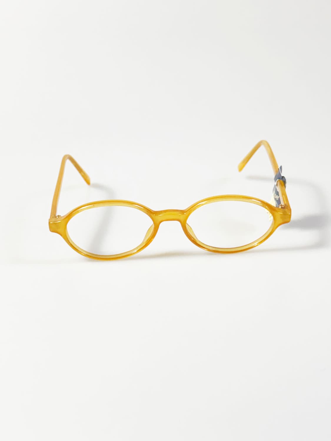 90s CLOVER 허니 엘로우 오벌 뿔테 빈티지 안경 상품이미지2