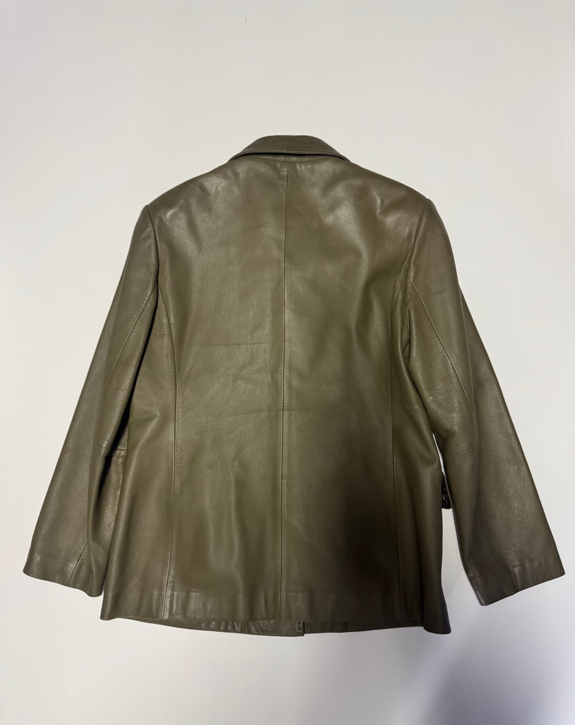 여성 빈티지 올리브 카키 리얼 양가죽 자켓 55 S 상품이미지2