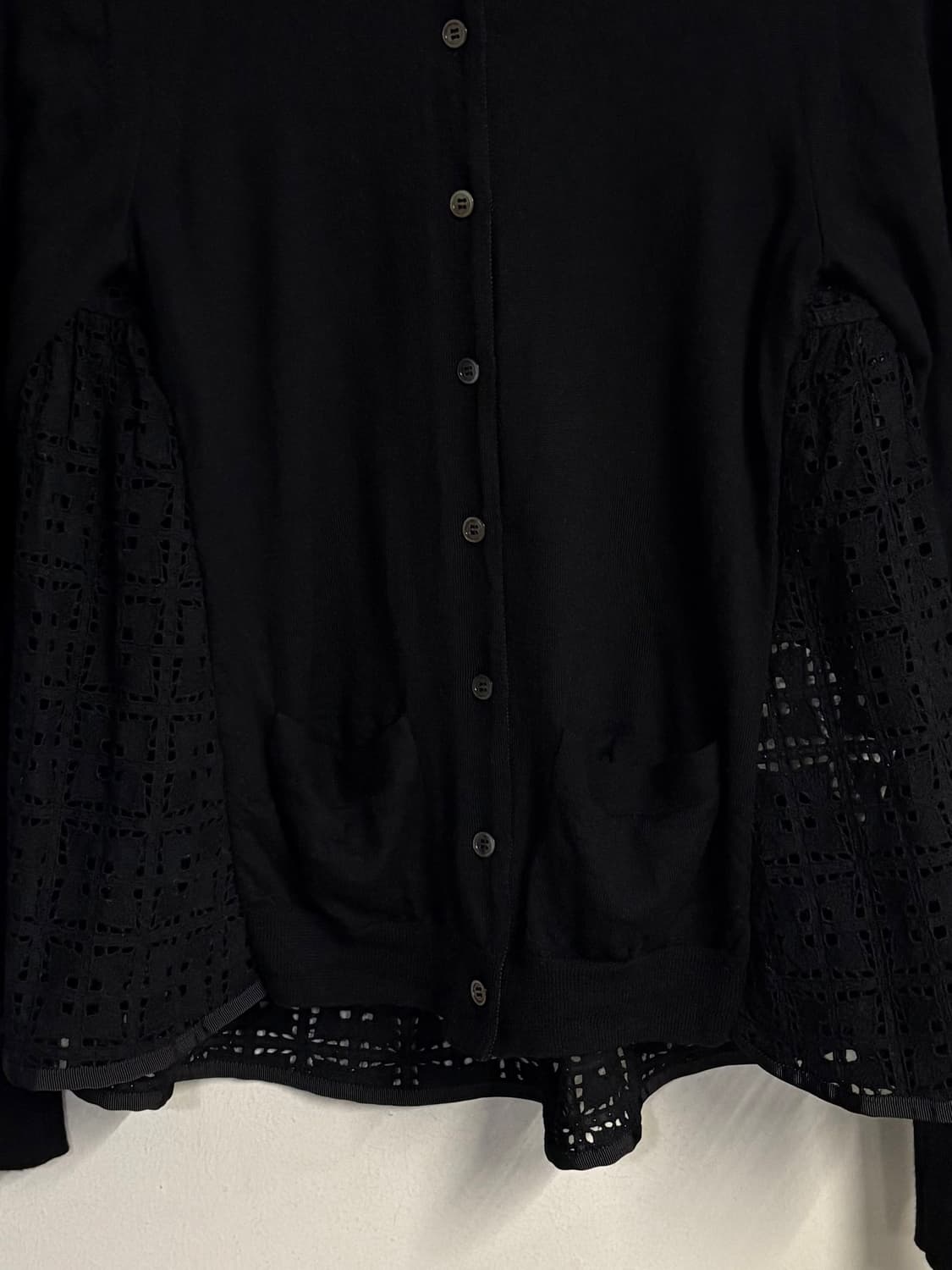 SACAI LUCK lace mix knit cardigan  상품이미지4