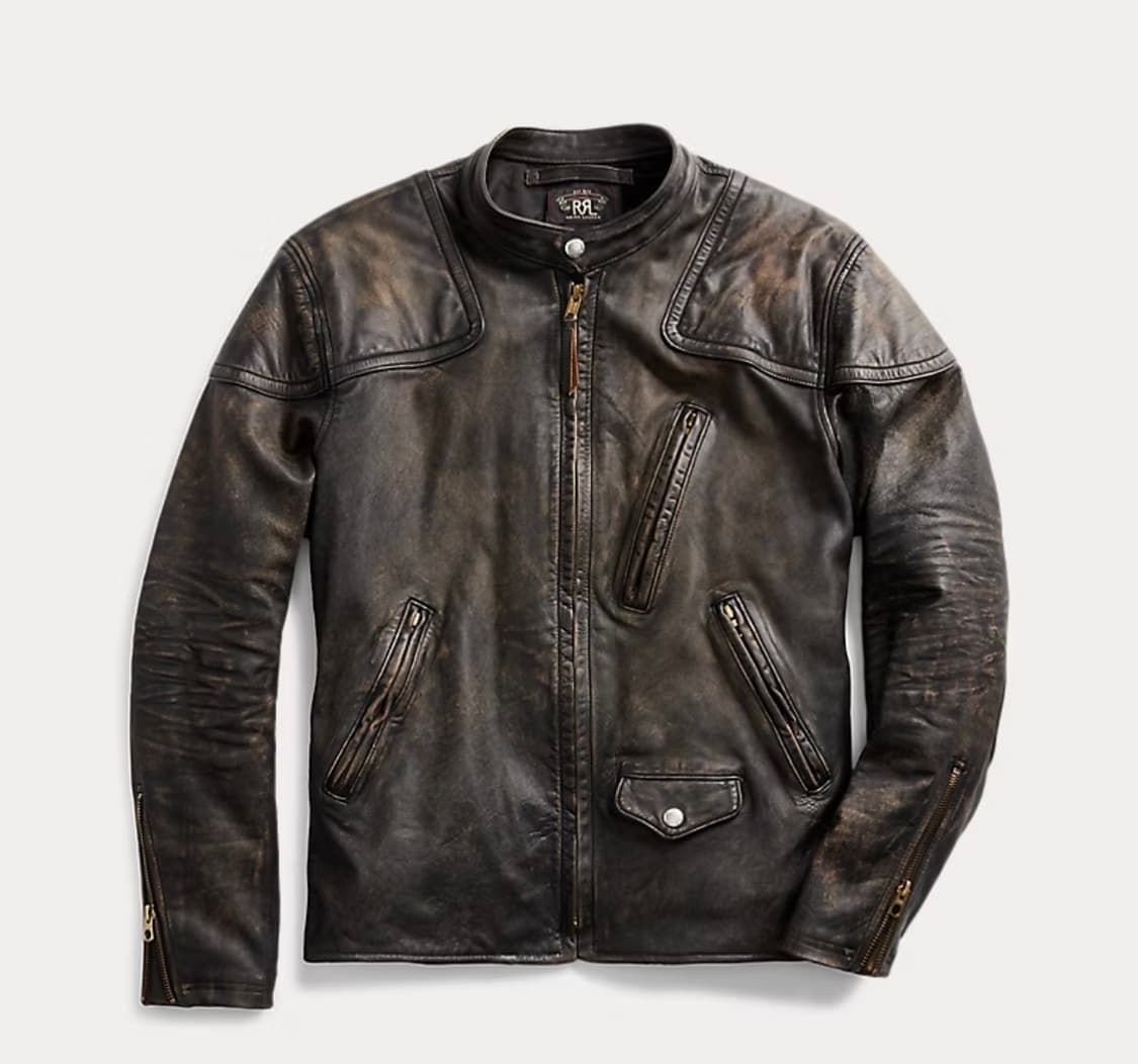 RRL 더블알엘 슬림핏 레더 모토 자켓 m 상품이미지1
