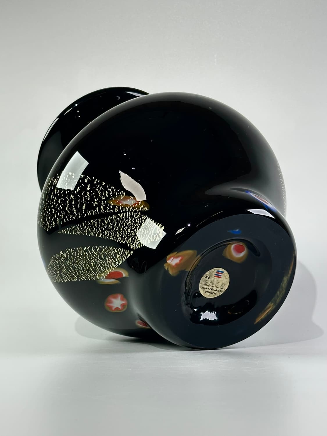 일본 빈티지 카메이 아트글라스 금박 화병 상품이미지4