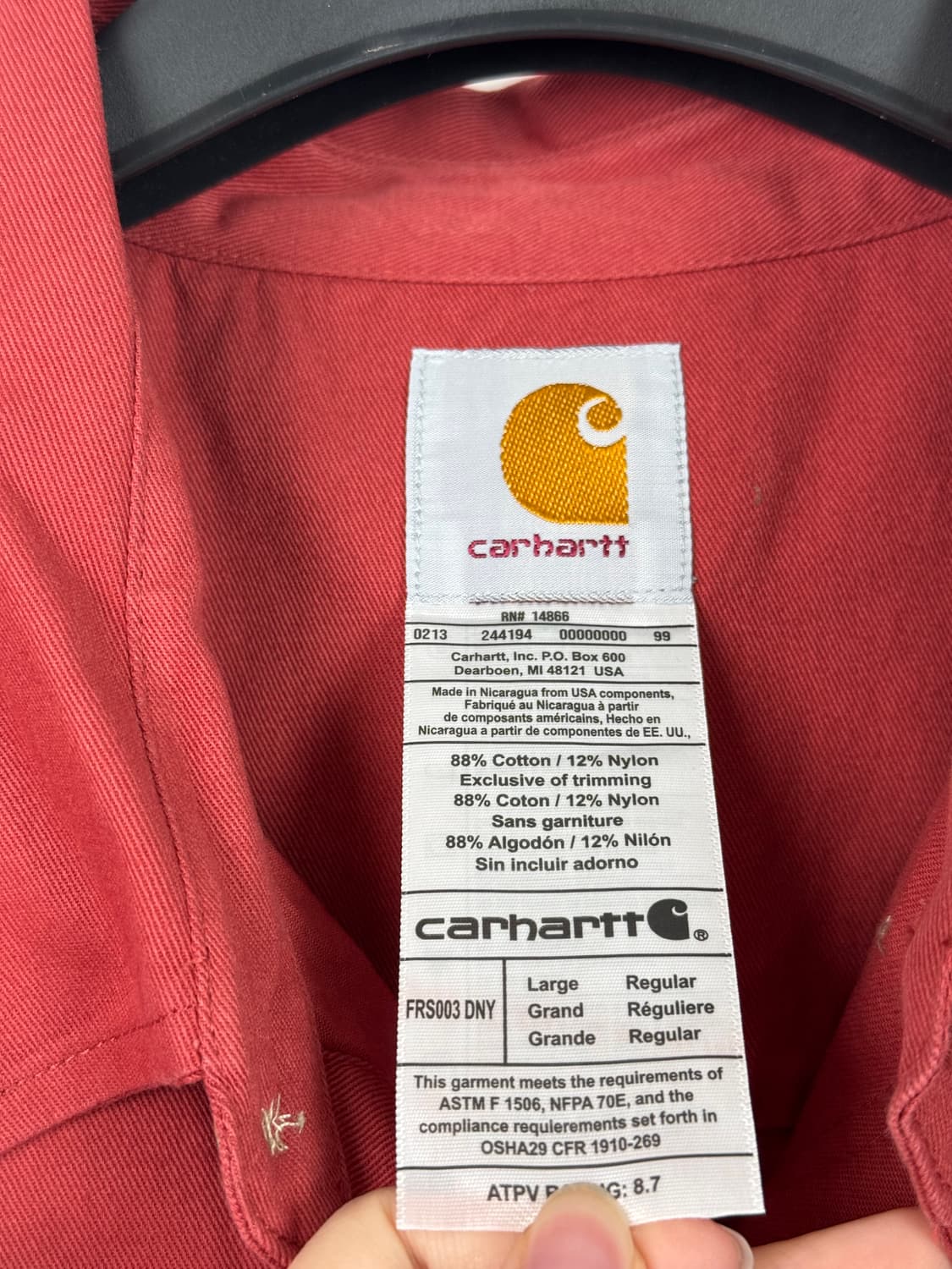 b566) 칼하트 워크 셔츠 상품이미지3