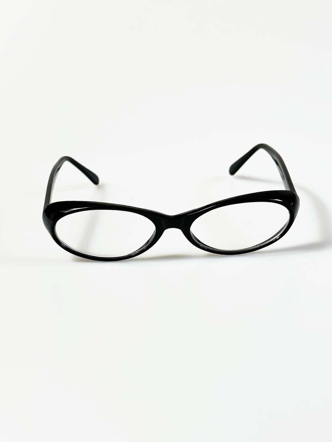 블랙 세미 캣아이 뿔테 프레임 빈티지 안경 상품이미지2