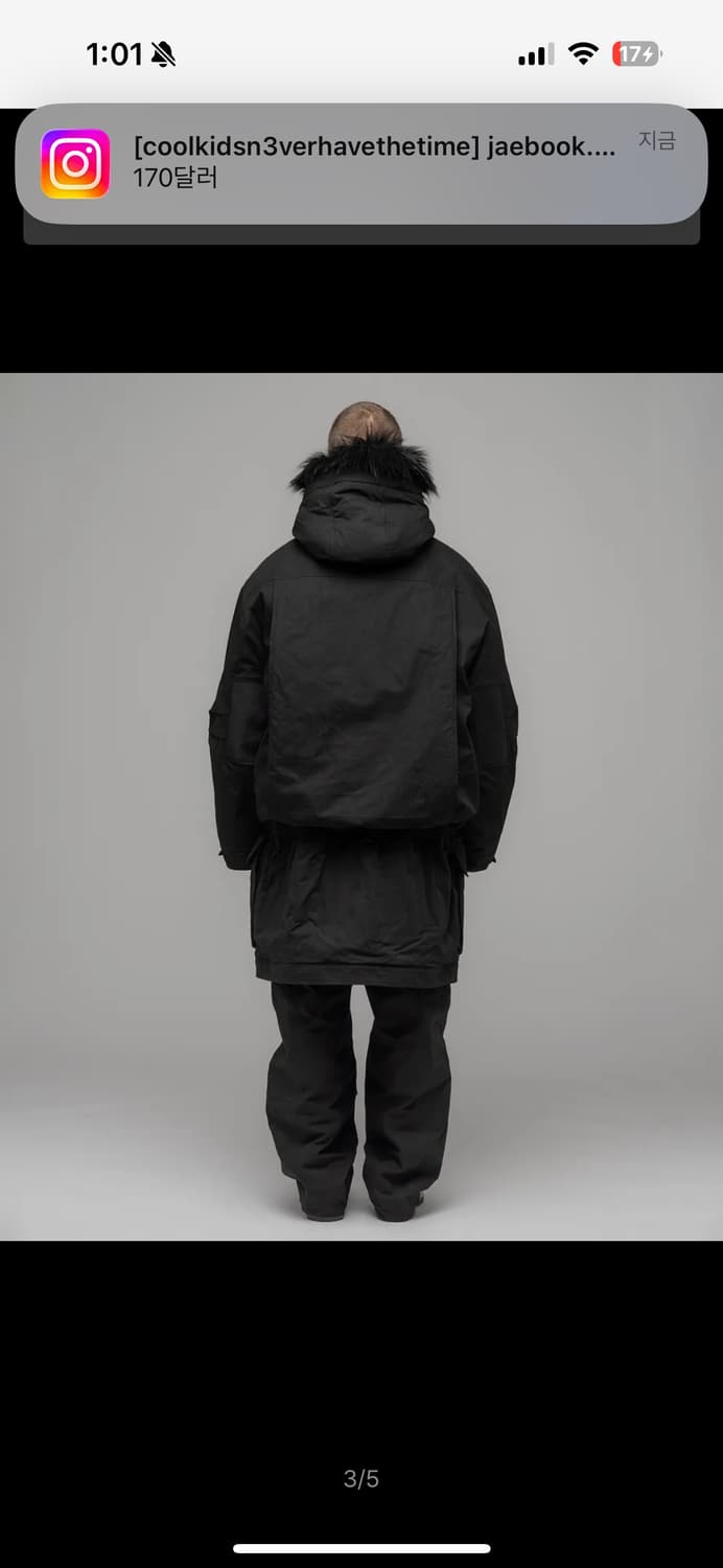 032c 드랍 웨이스트 파카 블랙 46 상품이미지3