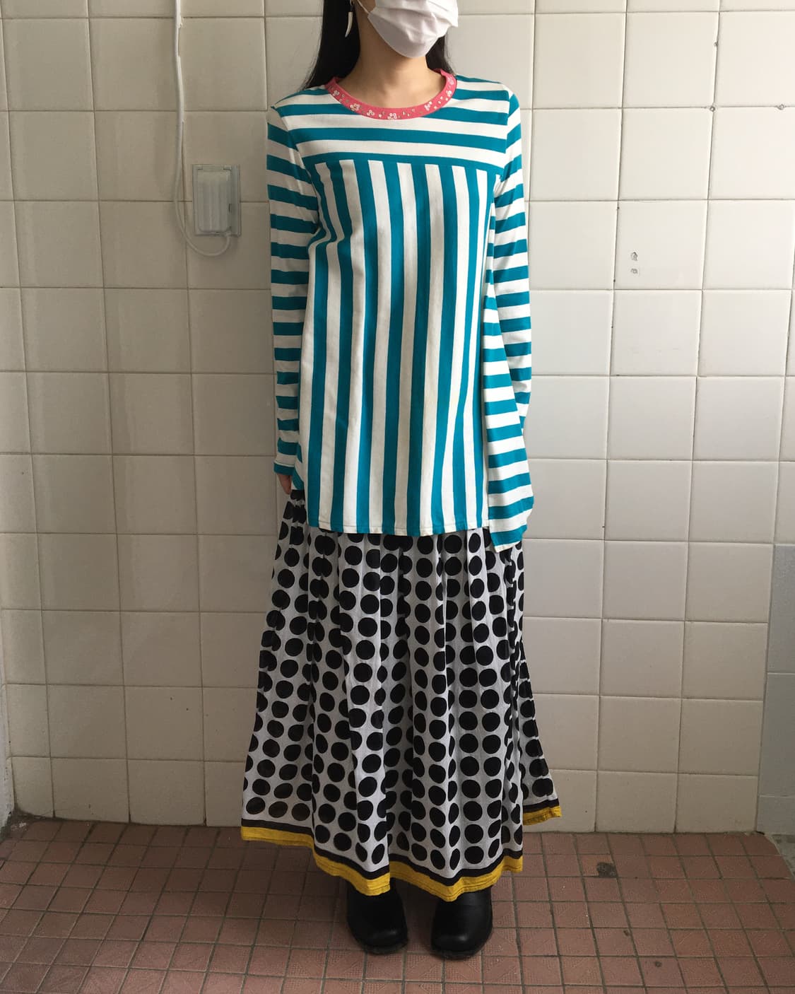 Stripe pattern mixed sleeve 상품이미지9
