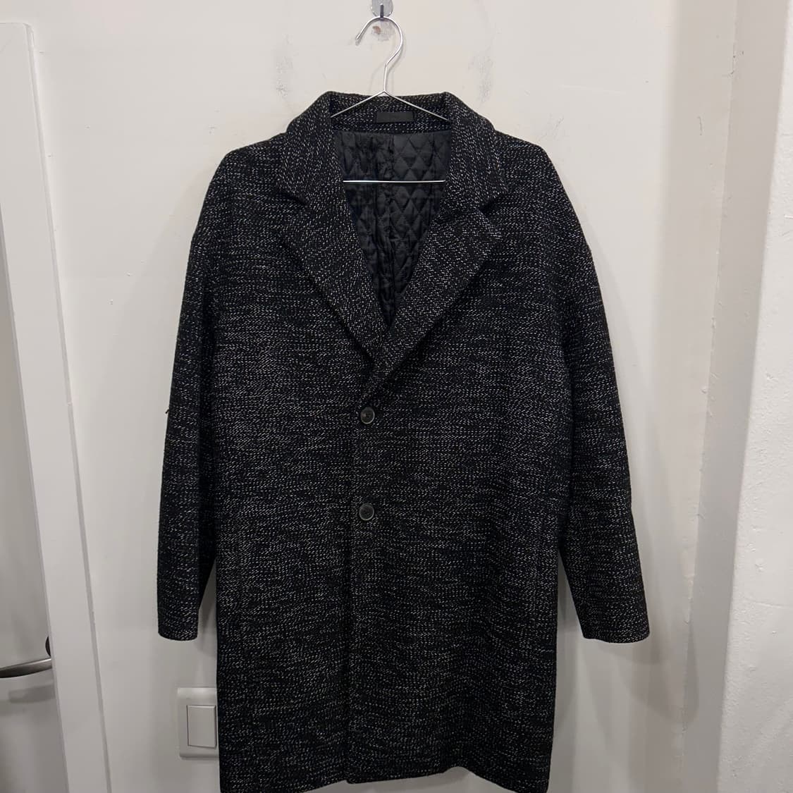 코모도스퀘어 트위드패턴 울 퀼팅 하프코트 상품이미지2