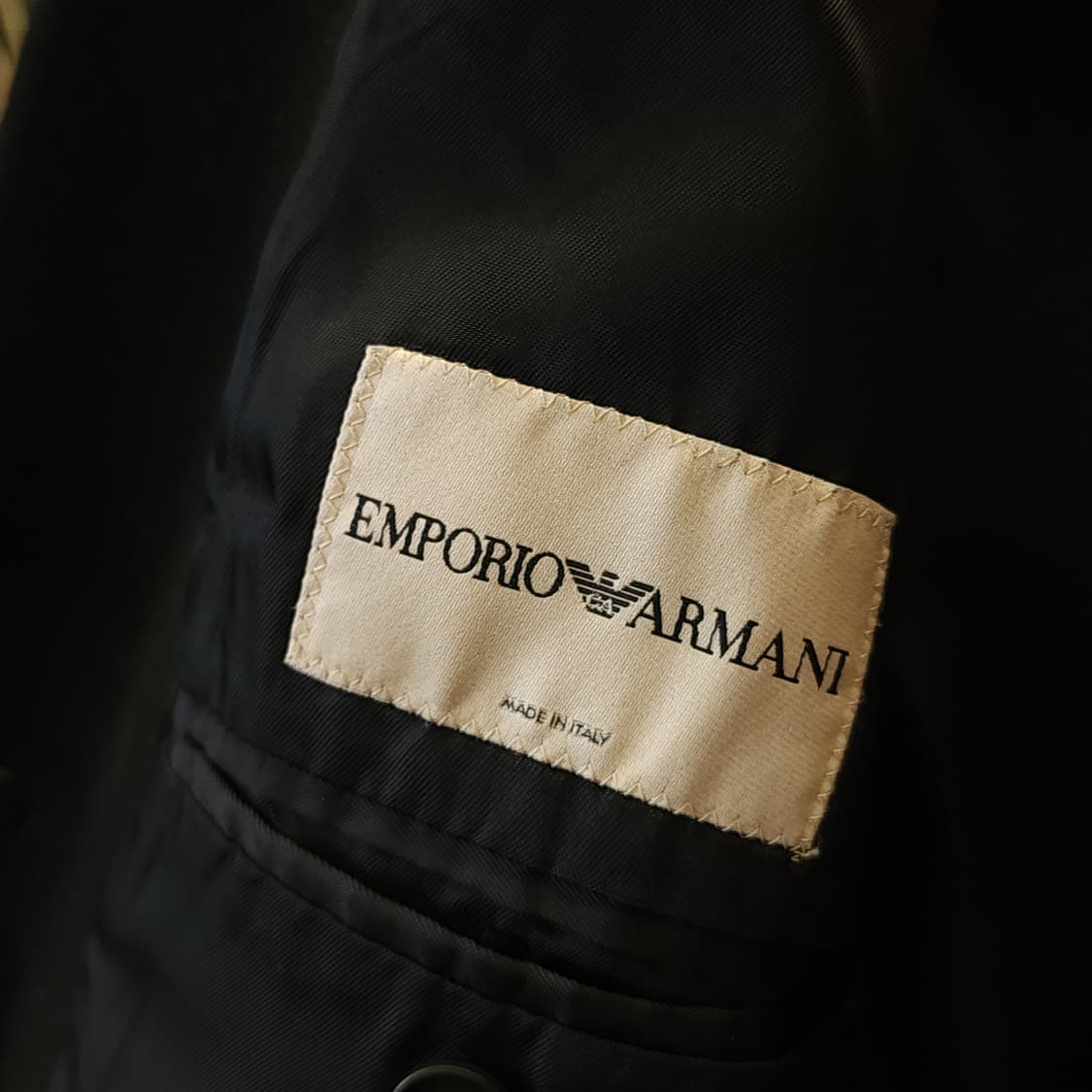 90s 아르마니 울 싱글코트 블랙 52 상품이미지9