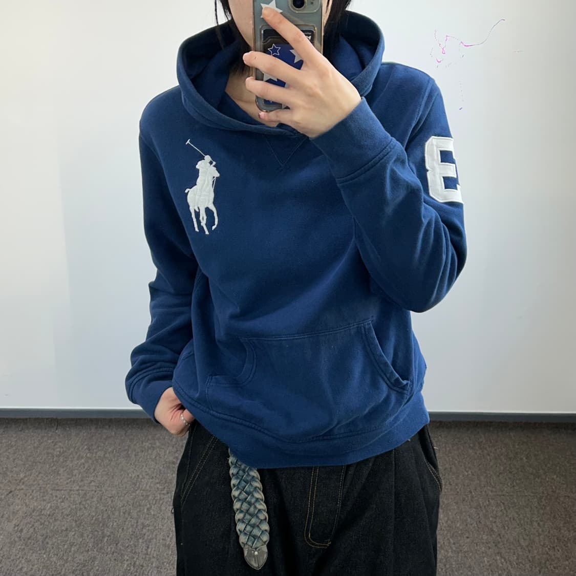 Polo 폴로 화이트 빅포니 블루 후드티 상품이미지1