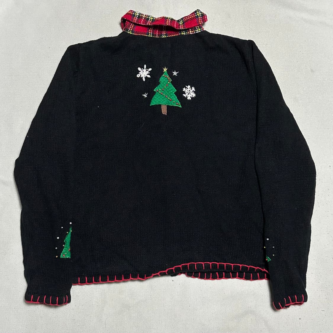 L VTG 크리스마스 자수 블랙 가디건 상품이미지3