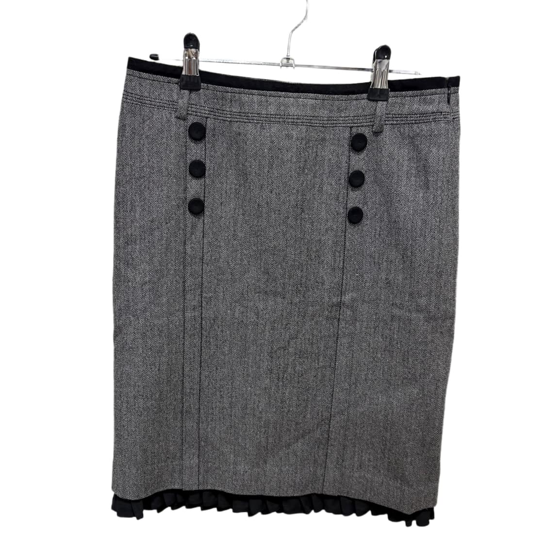 빈티지 그레이 헤링본 패턴 H라인 스커트 상품이미지5