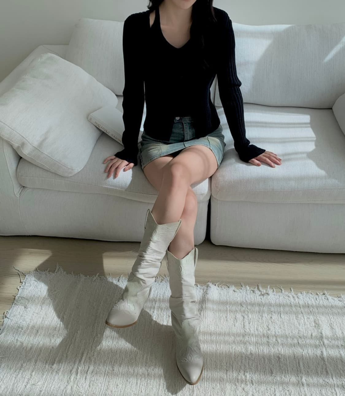 새상품) 여름 린넨 웨스턴 부츠 국내제작 230 상품이미지6