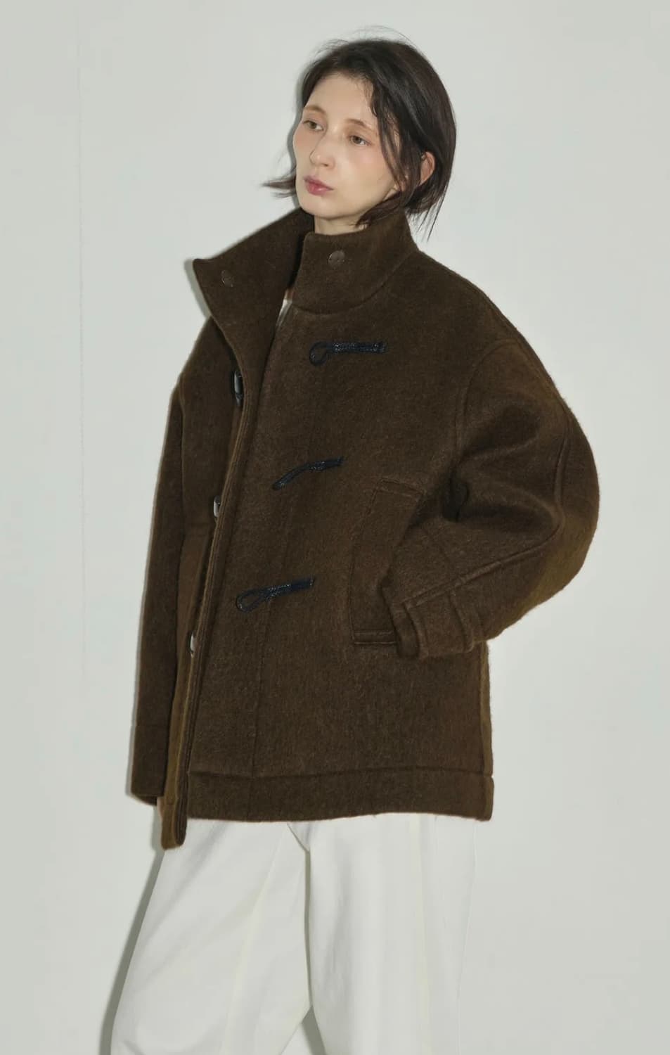 리파인드902 헤어리 울 더플 하프코트 상품이미지2