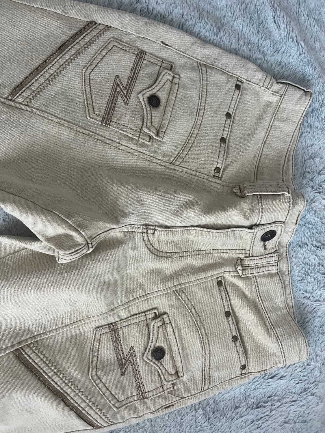 일본 빈티지 아이보리 보헤미안 부츠컷 상품이미지2