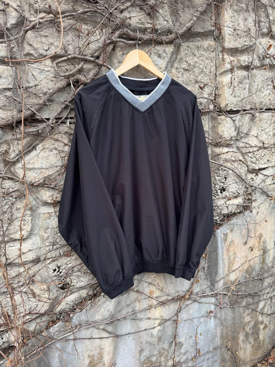 Consensus 빈티지 스포츠 축구 골프 웜업 져지 바람막이 블랙 상품이미지3