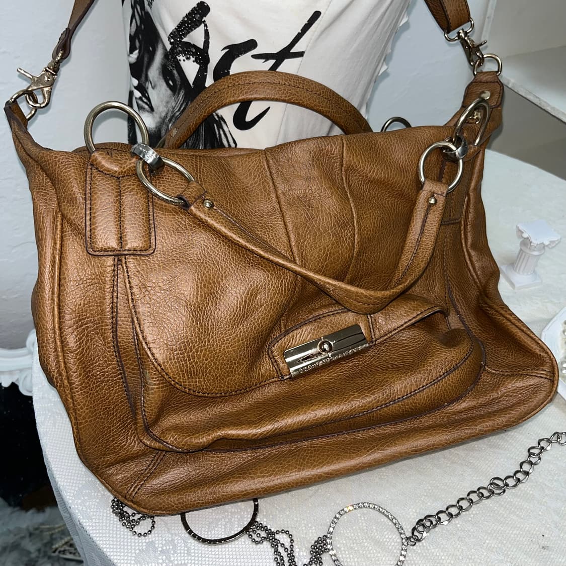 빈티지 브라운 레더 크로스백 상품이미지2