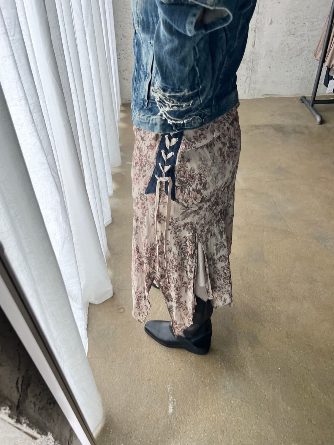 Scot Club 플로럴 아일렛 스커트 핑크 상품이미지8