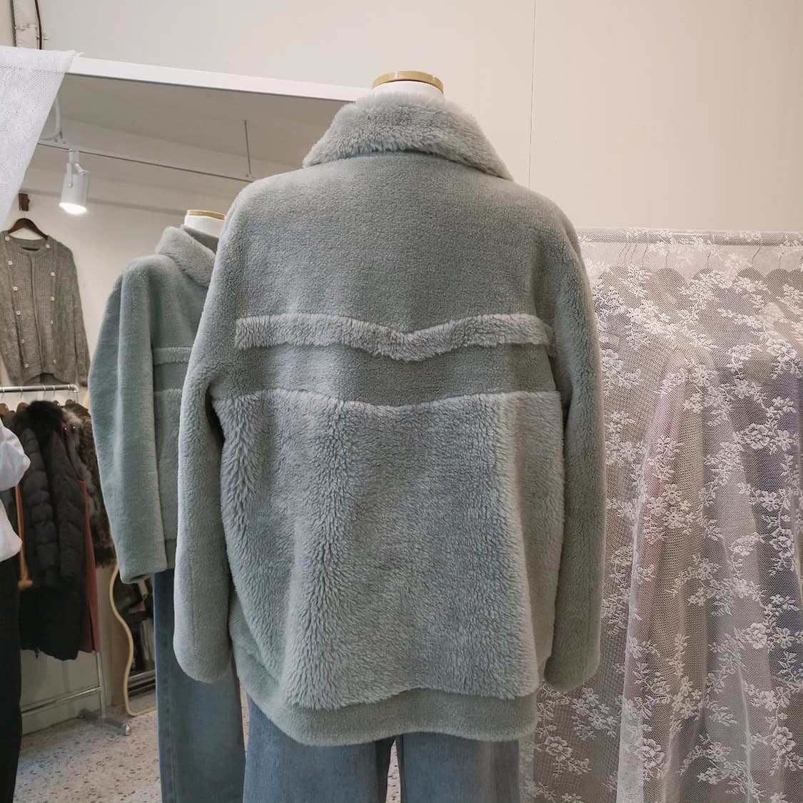 민트그레이 양모100 무스탕 상품이미지9