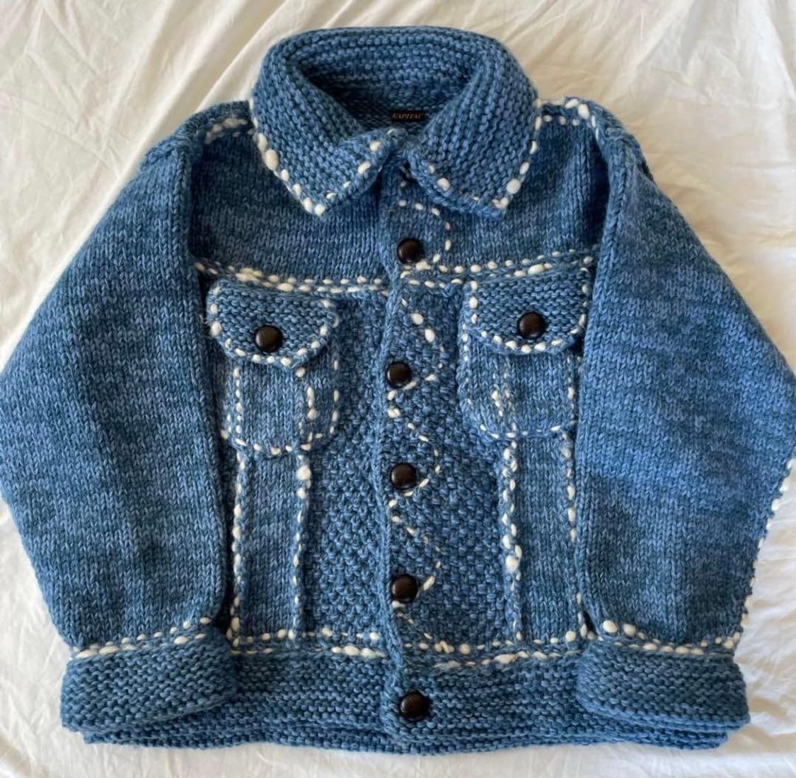 캐피탈 울 핸드 니트 코위찬 G 진 네이비 상품이미지2