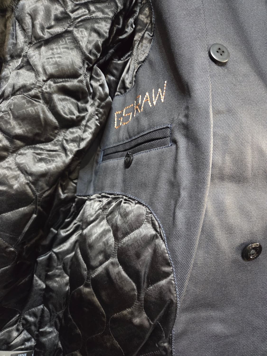 G-Star RAW 블랙 더블 버튼 코트(XS) 상품이미지5