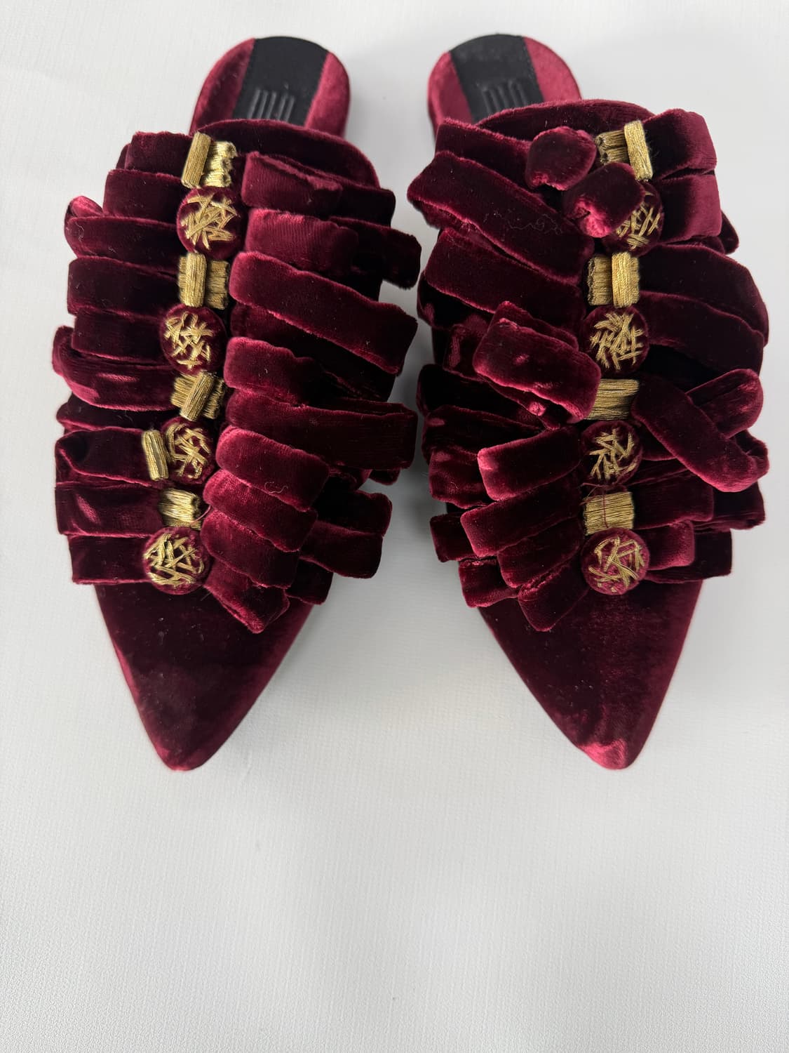 36/ 90s 이탈리아 꾸뛰르 무드 벨벳 뮬 디자이너 아틀리에 슈즈 상품이미지4