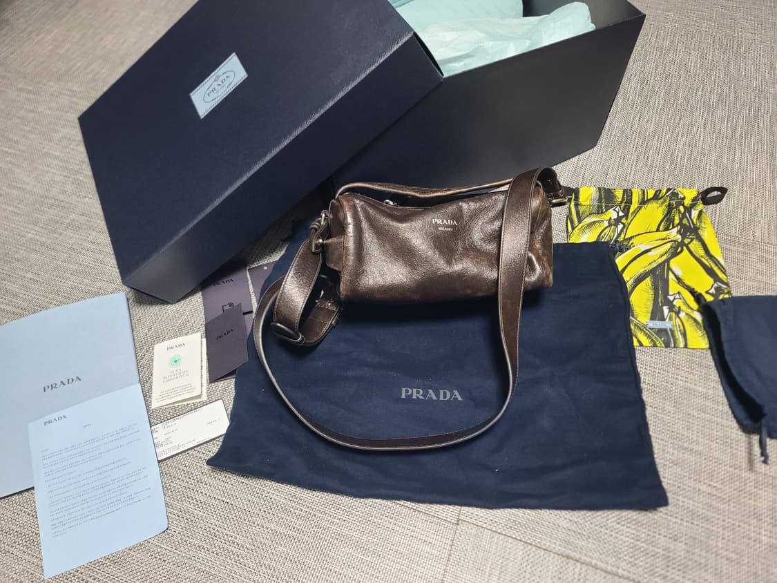 프라다 나파가죽 숄더백 빈티지다크브라운 2vh188 크로스백 상품이미지1