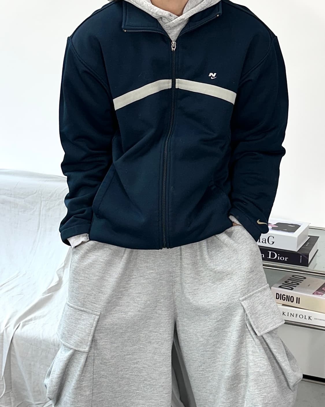 나이키 90s 네이비 트랙탑 져지 L 상품이미지1