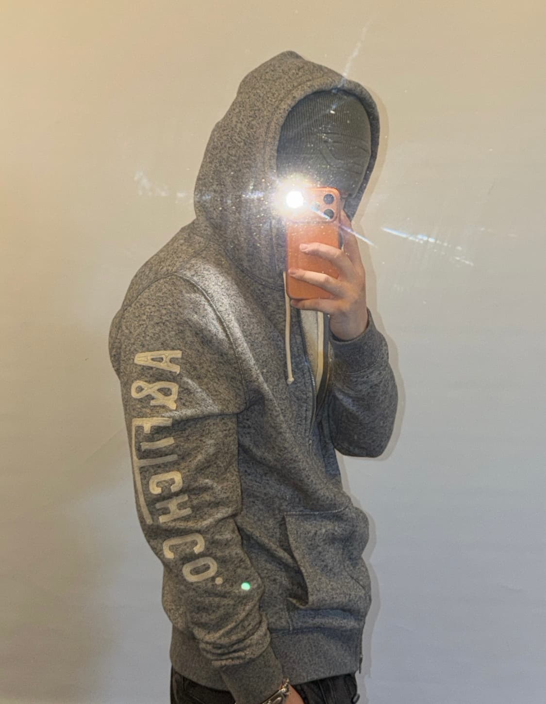 아베크롬비 y2k 레터링 후드집업 상품이미지1