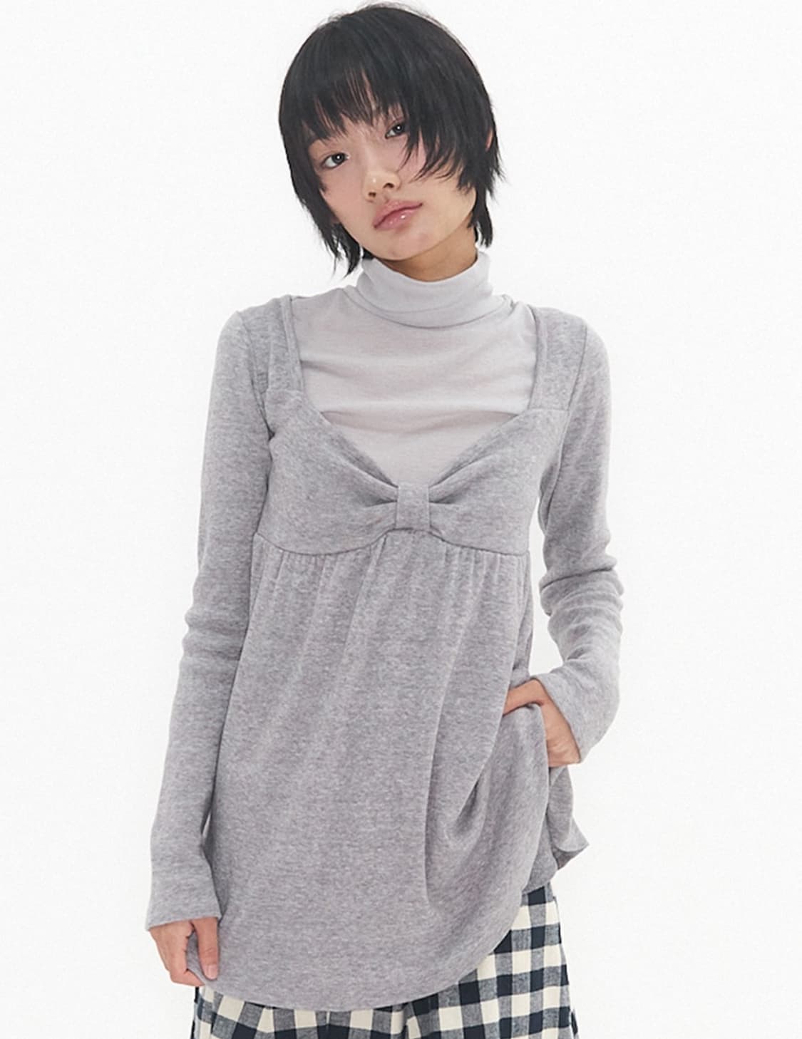 익스파이어드걸스 밤비 소프트 탑 라이트 그레이 상품이미지1