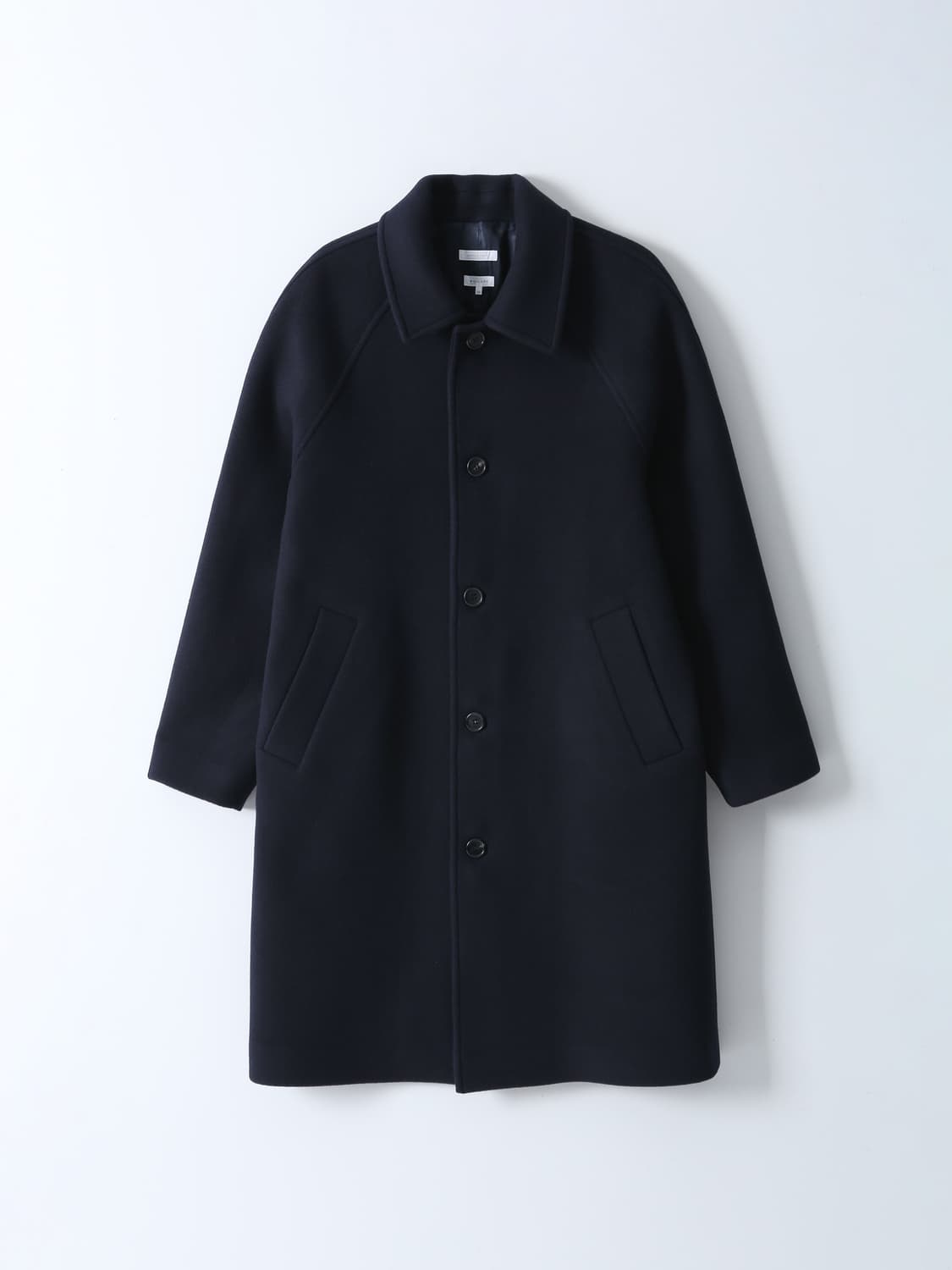 우드비 울 못사 레더 코트 네이비 2 wouldbe 상품이미지6