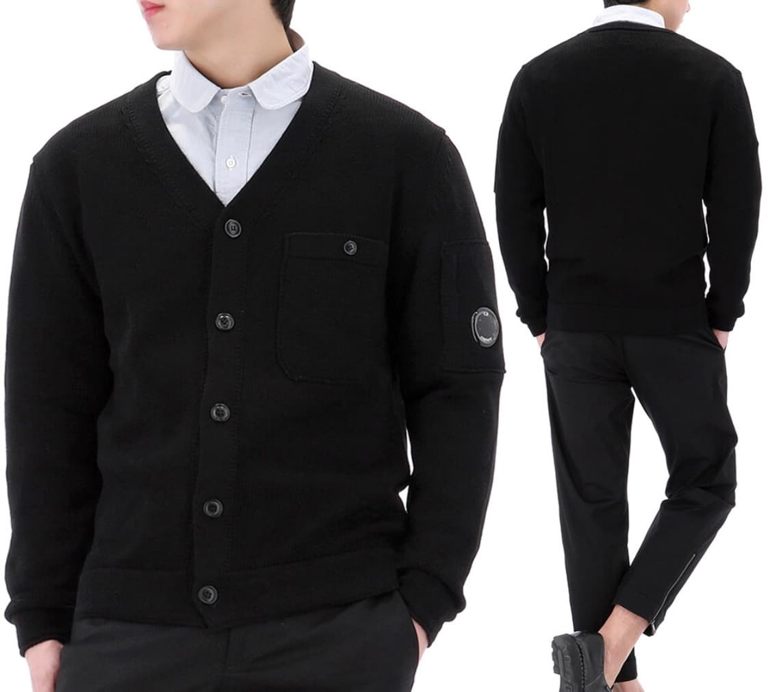 CP컴퍼니 렌즈 와펜 가디건 블랙 52 상품이미지1