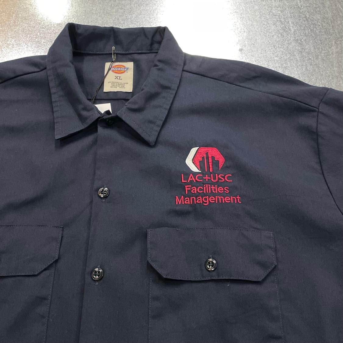 (XL) Dickies 디키즈 반팔 워크 셔츠 패치 네이비 상품이미지7