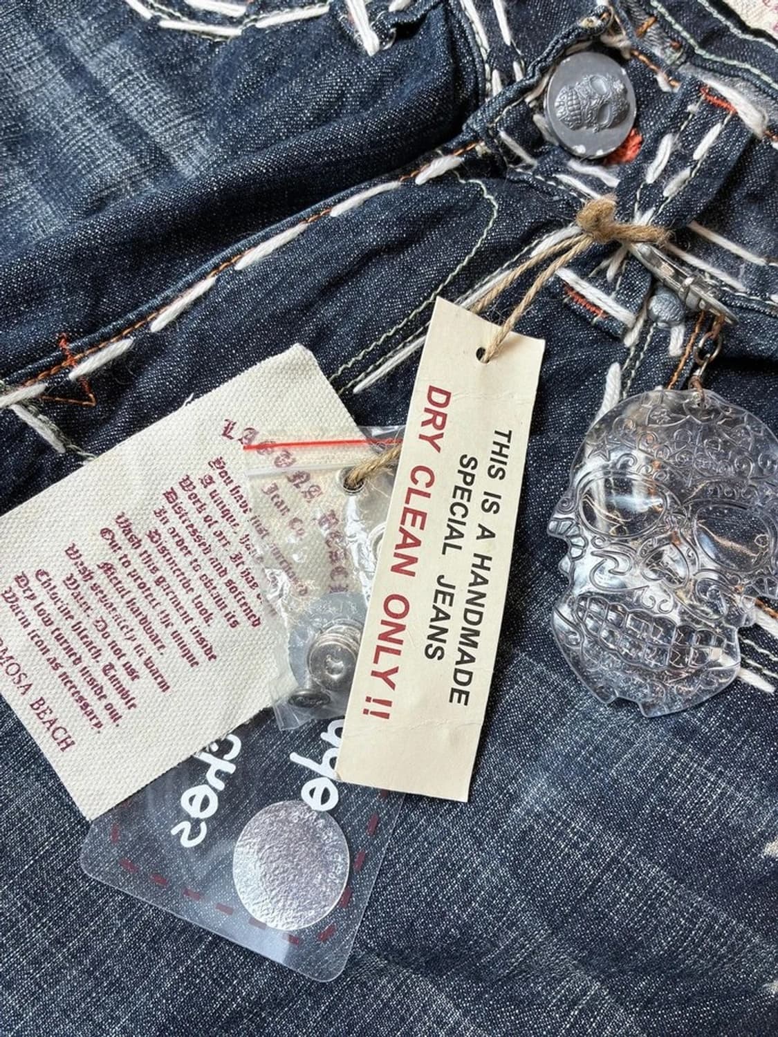 라구나비치 00'sY2K 펑크데드스탁 스티치자수데님팬츠PN88308830 상품이미지3