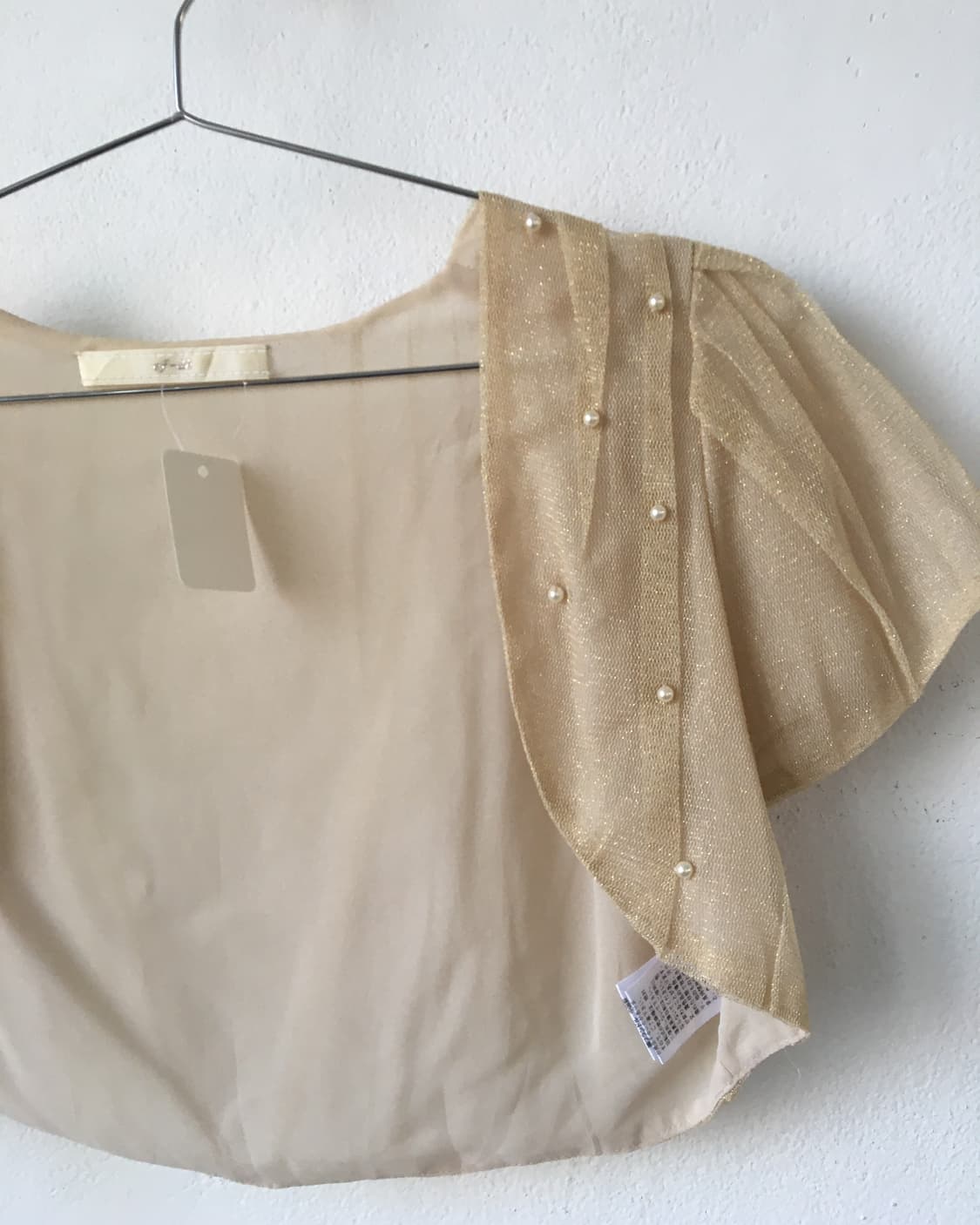 Beads point glitter open bolero 상품이미지3