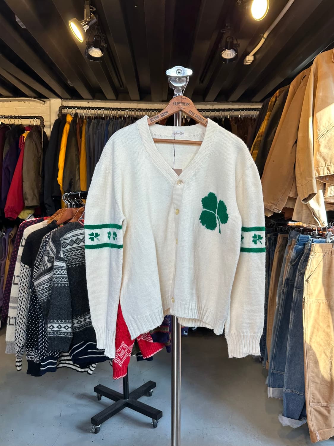 Unknown 울 네잎클로버 스웨터 가디건 상품이미지1