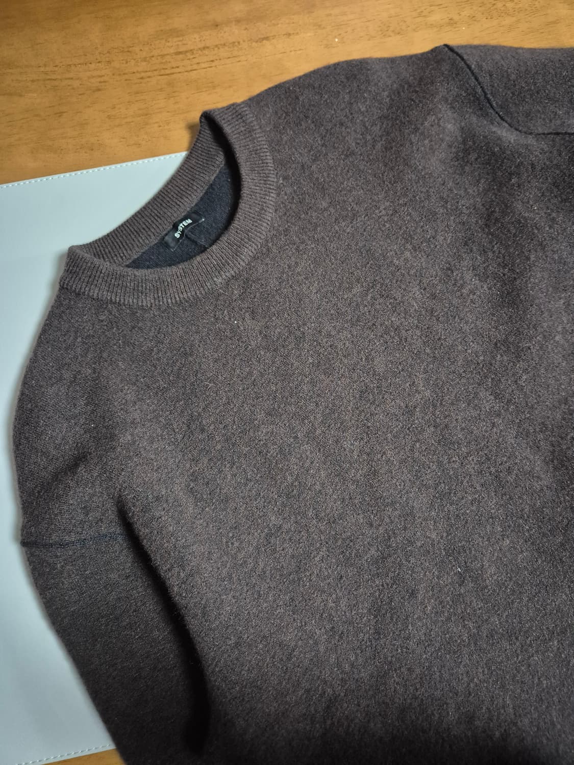 시스템옴므 울 니트 100 다크브라운 상품이미지3