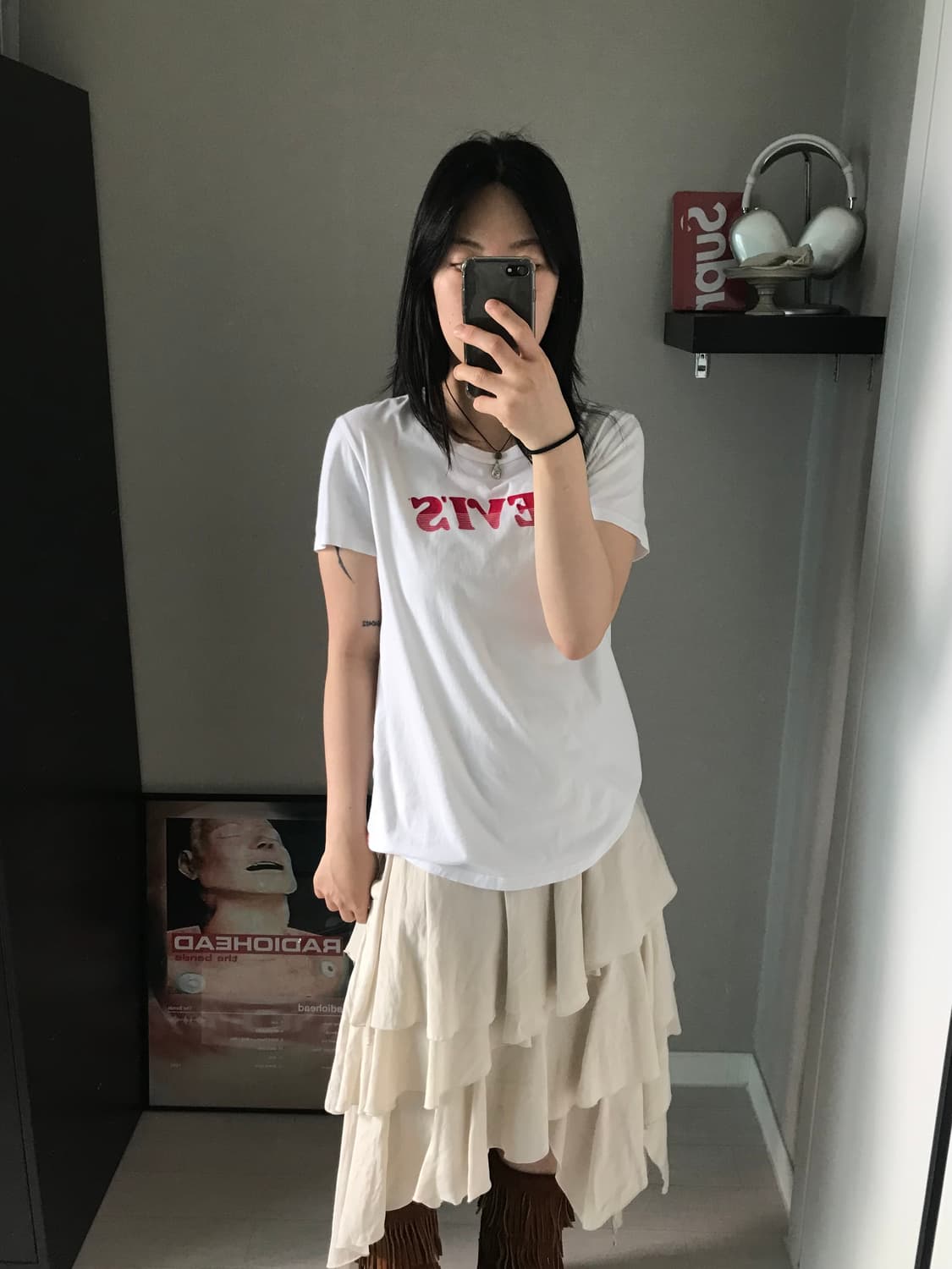 리바이스 중앙 프린팅 화이트 반팔티 상품이미지4