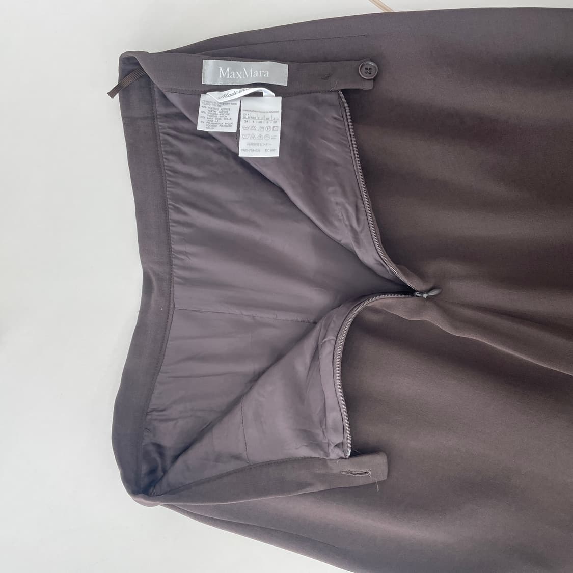 막스마라 브라운 트임 롱 스커트 상품이미지6