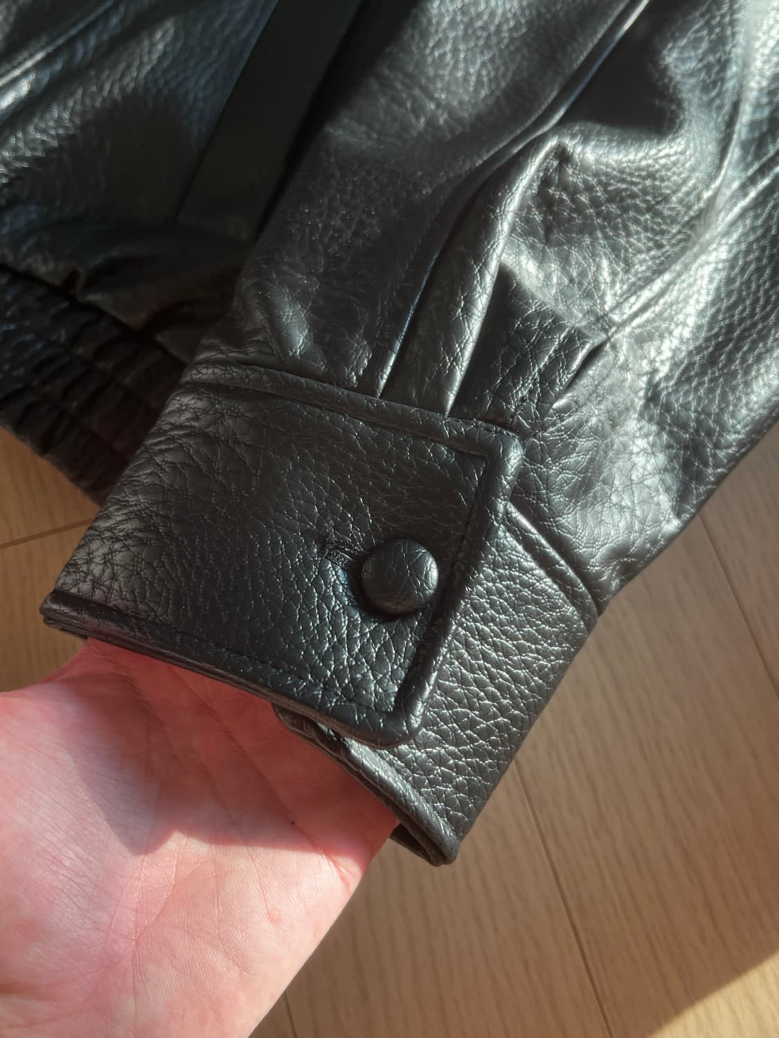 자라 생로랑 맛 하이넥 레더 자켓 상품이미지5