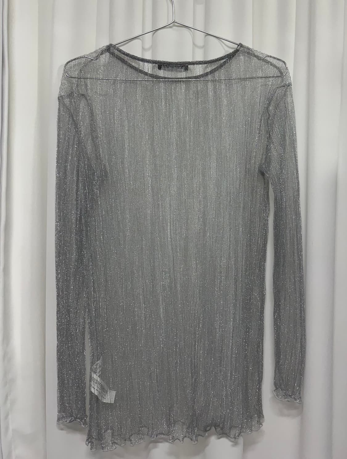 ZARA 자라 시스루 실버 레이어드용 긴팔티 상품이미지3