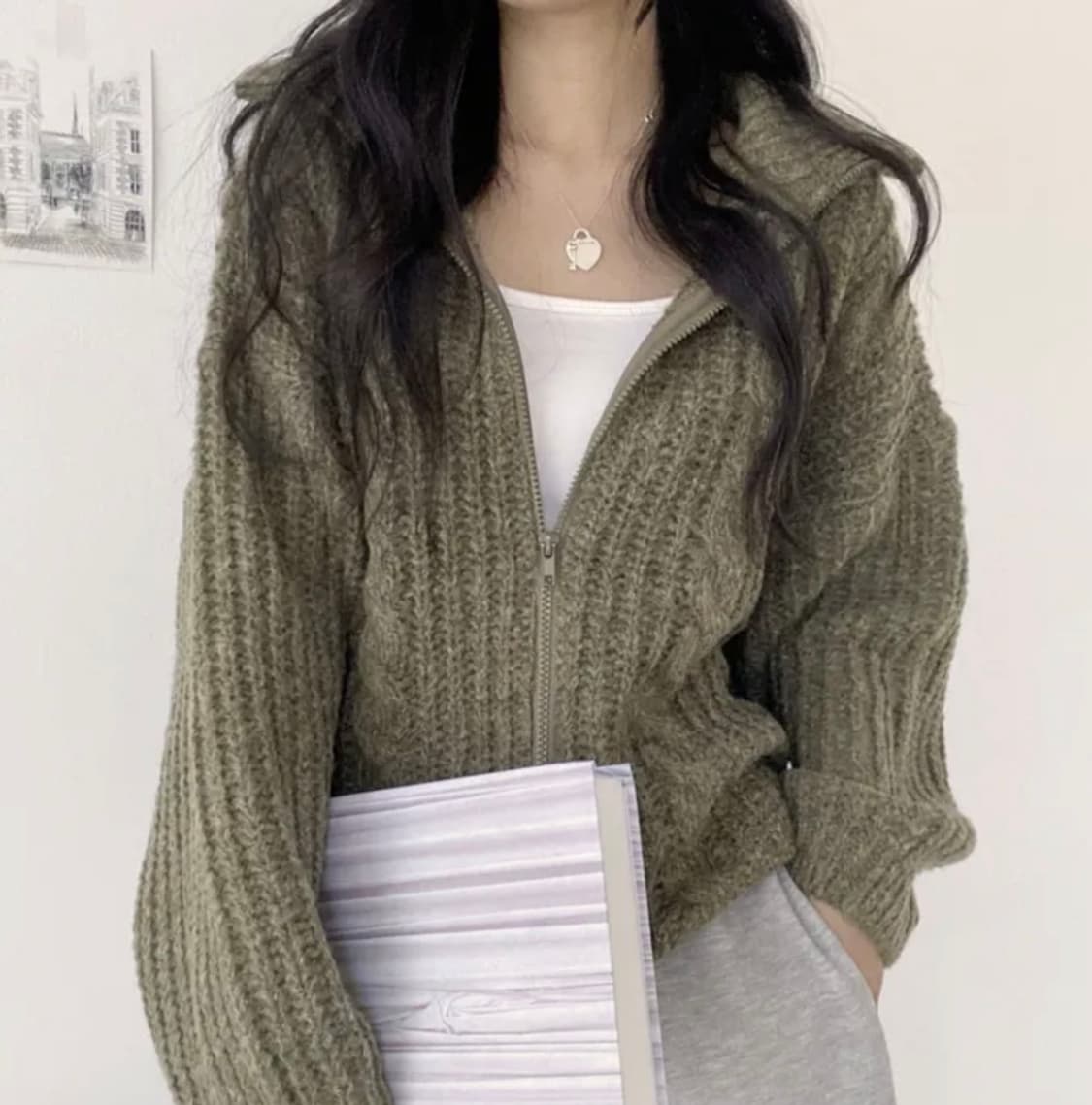 니트 집업 상품이미지1