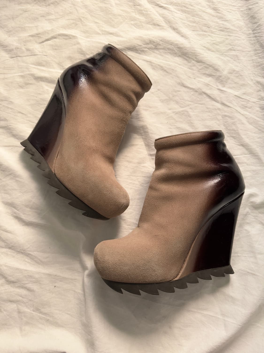 카밀라 스코브가드 옴브레 투톤 웨지힐 앵클부츠 상품이미지1