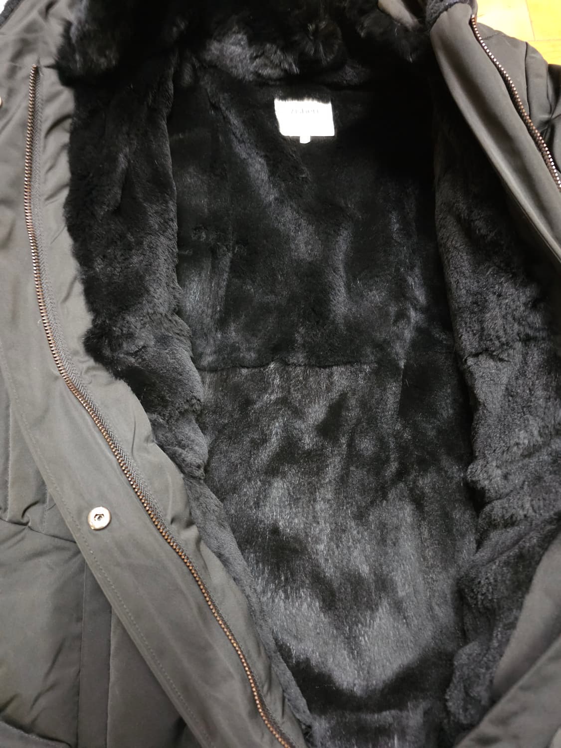 지센 토끼털 트리밍 구스다운 롱패딩 상품이미지5