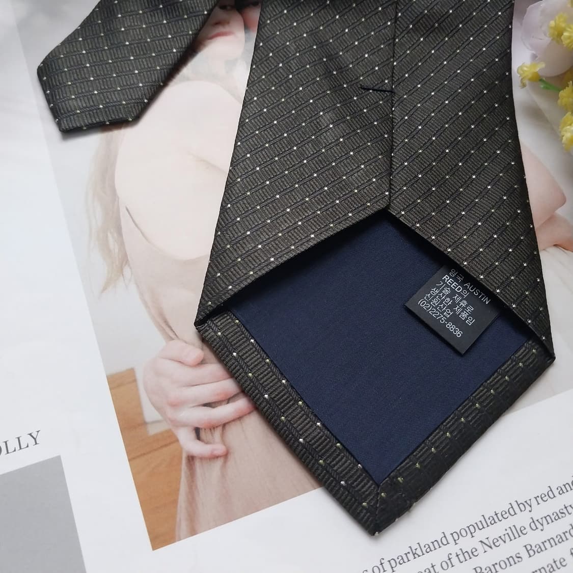 오스틴리드 실크 그레이 마이크로 패턴 넥타이 9.9cm 새상품 K1287 상품이미지7